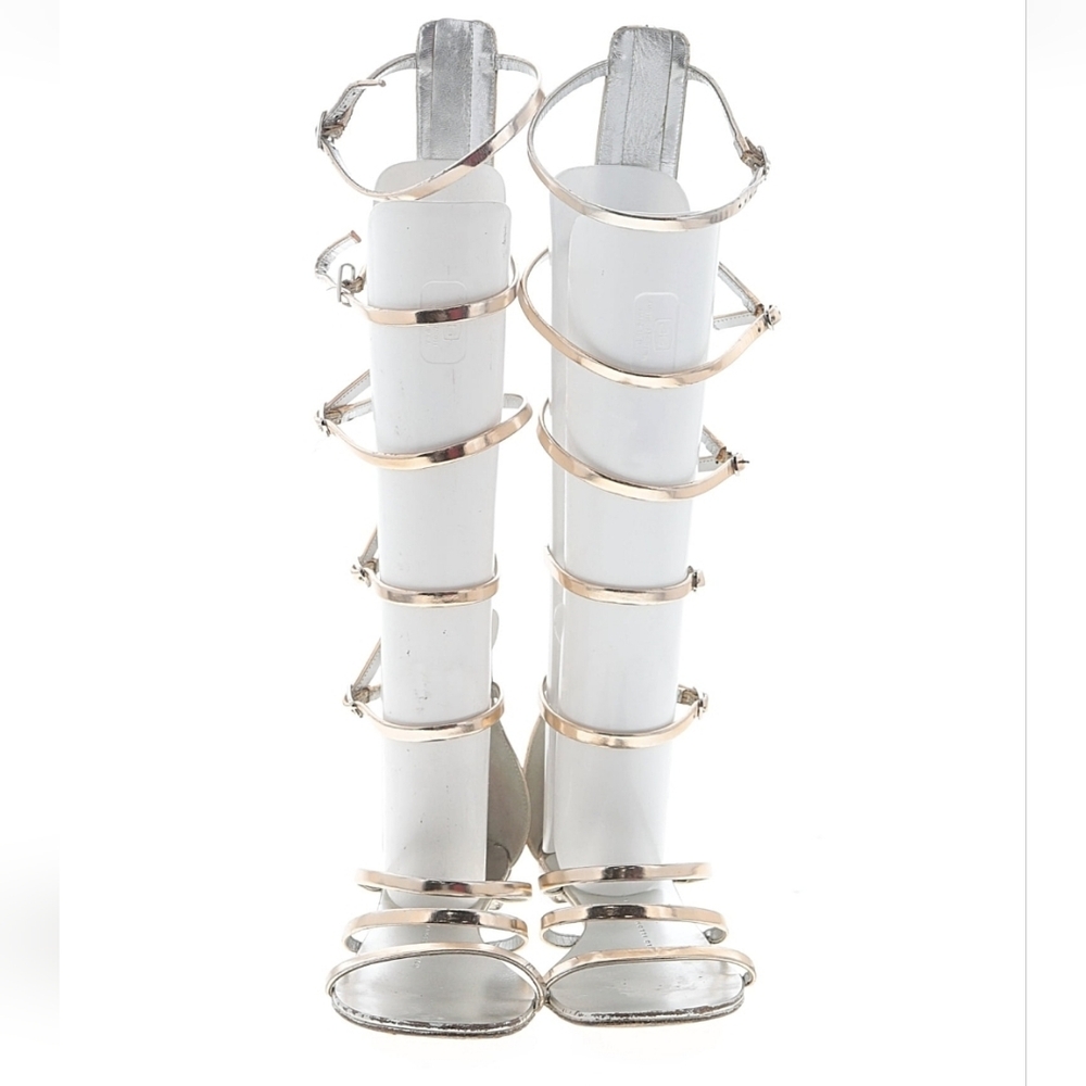 GUISEPPE ZANOTTI Gladiator Knee-High Strappy Sandals - Gold- EU 37